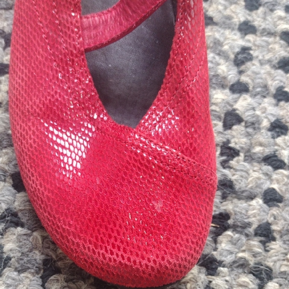Wolky Red Leather Mary Jane Flats - Picture 3 of 9